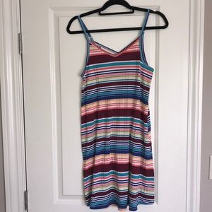 Multicolored striped T-shirt dress